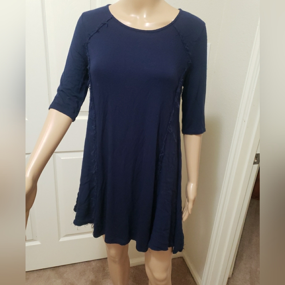 Alter'd State xs quarter sleeve edgy raw seams tunic / mini dress